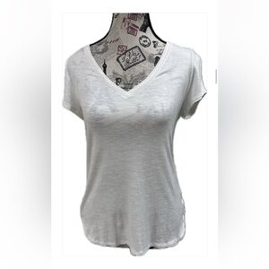 White House Black Market Soft White V-Neck Tee